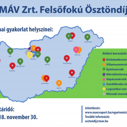 Legyél te is ösztöndíjas hallgató a MÁV-csoport valamelyik vállalatánál!